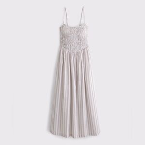 Abercrombie Dipped-Waist Smocked Midi Dress